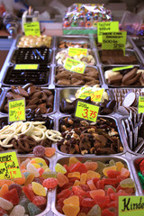 Candy and chocolate market stall