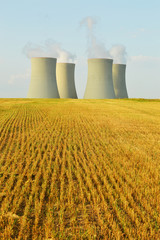 nuclear power plant, cooling towers