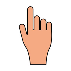hand with index finger up icon image vector illustration design 