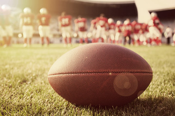 Close up of an american football