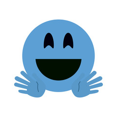 happy open hands emoji instant messaging  icon image vector illustration design 