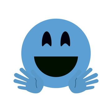 happy open hands emoji instant messaging  icon image vector illustration design 
