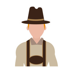 man avatar in traditional clothing bavarian culture germany related icon image vector illustration design 