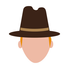 man avatar wearing hat icon image vector illustration design 