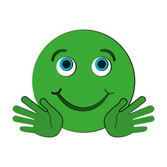 happy open hands emoji instant messaging  icon image vector illustration design 