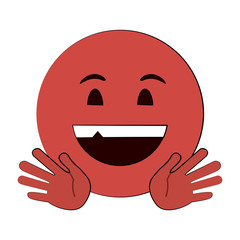 happy open hands emoji instant messaging  icon image vector illustration design 