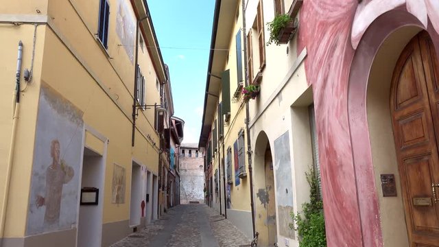 street of the medieval village of Dozza, a small gem among the architectural wonders of Italy