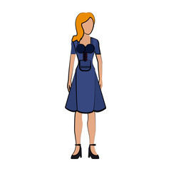 woman avatar in traditional clothing bavarian culture germany related icon image vector illustration design 