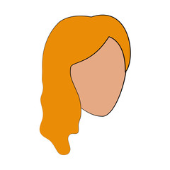 blonde woman head avatar icon image vector illustration design 