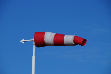 Red and white windsock - straight wind vane