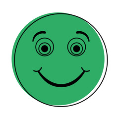 happy grin emoji instant messaging  icon image vector illustration design  green color