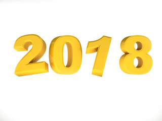 year yellow design 3d render 2018