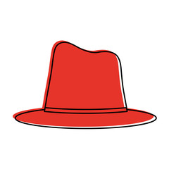 hat tall top  icon image vector illustration design  red color