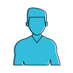 muscular man portrait avatar icon image vector illustration design  blue color