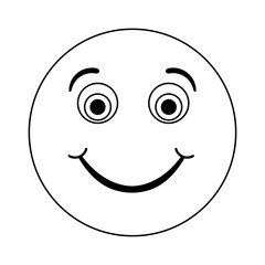 happy grin emoji instant messaging  icon image vector illustration design  black and white black and white