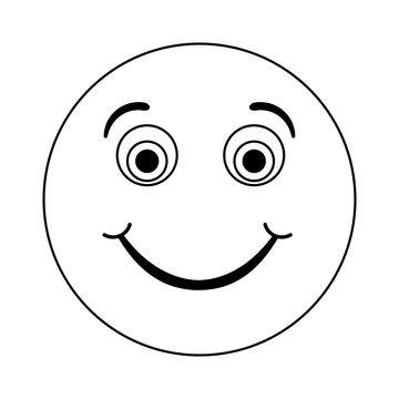 happy grin emoji instant messaging  icon image vector illustration design  black and white black and white