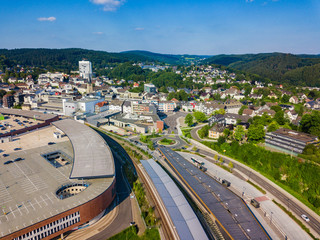 Aerial photo of Gummersbach, a town in Germany