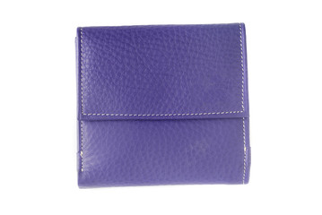 New violet empty wallet isolated on white background