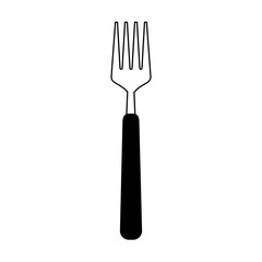 fork cutlery icon image vector illustration design  black and white