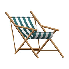 Vector  illustration of one chaise lounge  on transparent background 