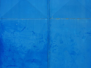 Hintergrund, Textur: Schmutzige Stahltür, blau