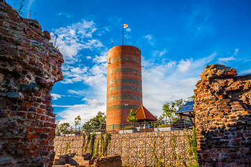 Klimek Tower. Observatory tower at the castle ruins. Grudziadz, Poland