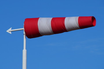 Red and white windsock - straight wind vane