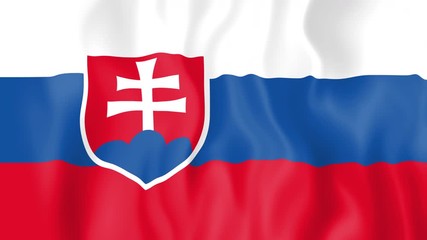 Animated flag of Slovakia in slow motion