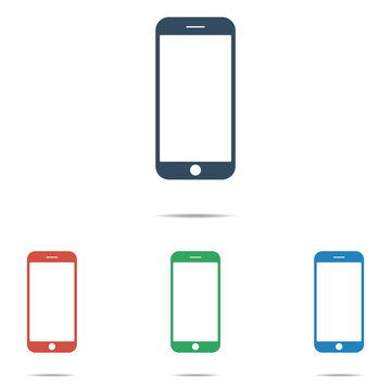 Trendy smartphone icon set - simple flat design isolated on white background, vector