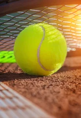 Foto op Plexiglas tennis ball on a tennis court © Mikael Damkier