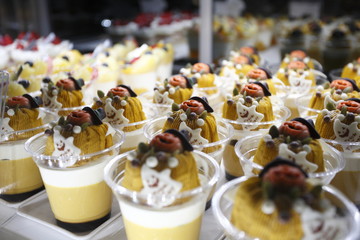 Pumpking cupcake pudding in Halloween style for sale