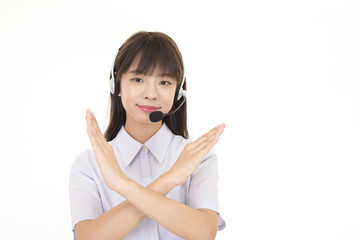 禁止の意思表示をするオペレーター