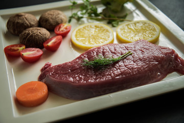 steak meat with salad