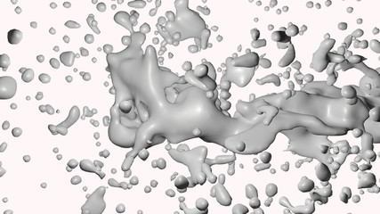 Milk splash, isolated on white background. 3d rendering