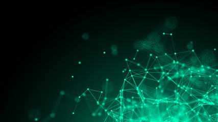 Abstract connected dots. digital background. 3d rendering