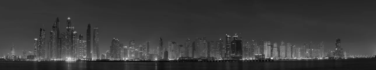 Türaufkleber Dubai - The evening panorama of Marina towers. © Renáta Sedmáková