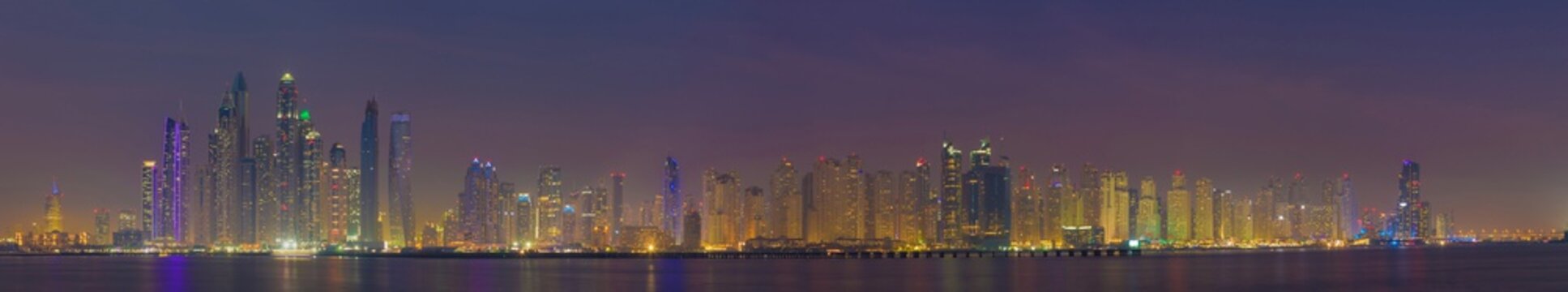 Dubai - The evening panorama of Marina towers. © Renáta Sedmáková