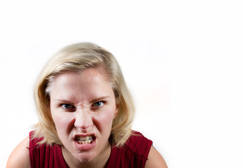 angry woman with clenched teeth