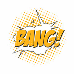 Bang. Comic book sound effect, speech bubble in pop art style. Comic book background template for dialog