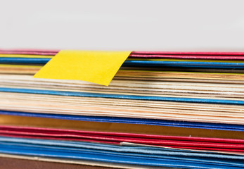 blank note on colored folders