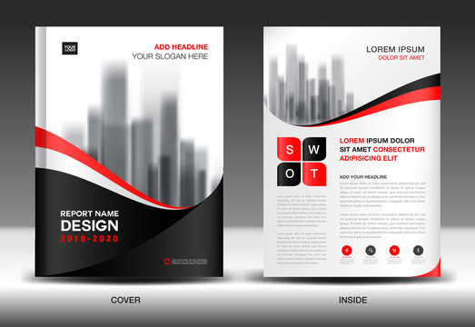 Annual report brochure flyer template, Black cover design, business advertisement, magazine ads, catalog, book, infographics element vector layout in A4 size