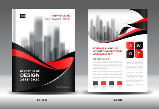 Annual report brochure flyer template, Black cover design, business advertisement, magazine ads, catalog, book, infographics element vector layout in A4 size