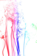 colored smoke isolated on white background