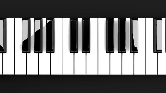 Piano Keyboard On Black Background.
Loop able 3DCG render Animation.