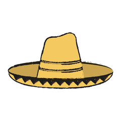 Colorful mexican hat doodle over white background vector illustration