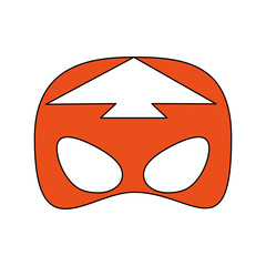 flat line monocromatic mask  over white  background vector ilustration