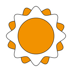 flat  line monocromatic sun over white background vector illustration