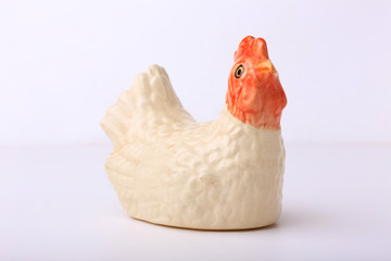 Ceramic Chicken souvenir  on white background