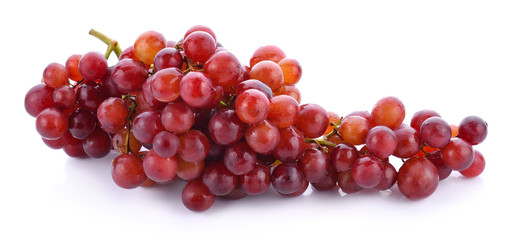 Red grapes isolated on white background