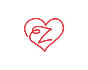 Letter Z and heart logo 1
